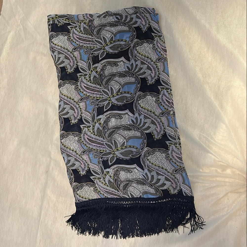 Navy Paisley Victoria’s Secret Patterned Swim Cover-Up or Scarf